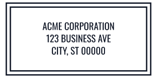 Company Address stamp preview